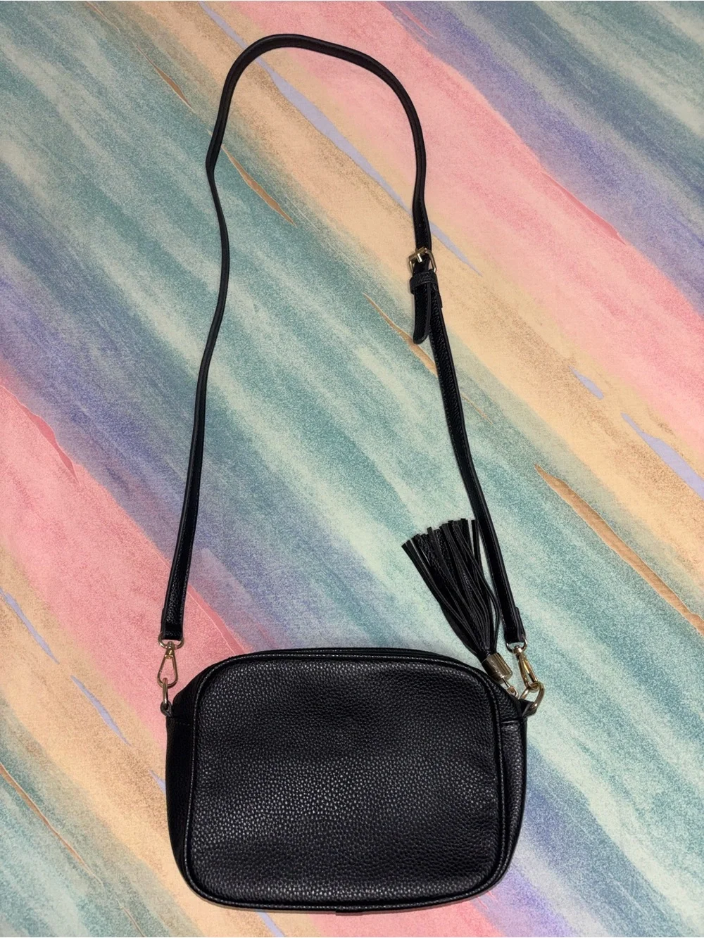 Black Pebbled Small Soho Disco Bag Leather Crossbody Bag